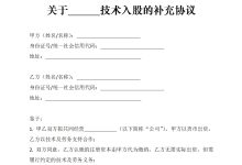 技术入股补充协议-法律城堡